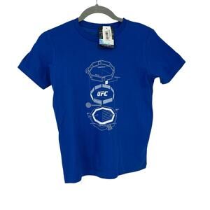 NEW UFC Blue Blueprint Youth T-Shirt Sz Large